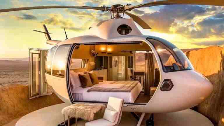 Sky-high Luxury Helicopters into Lavish Glamping Pods